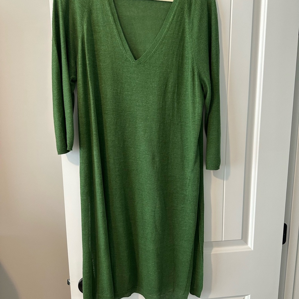 J. Jill Forest Green 3/4 Sleeve Dress